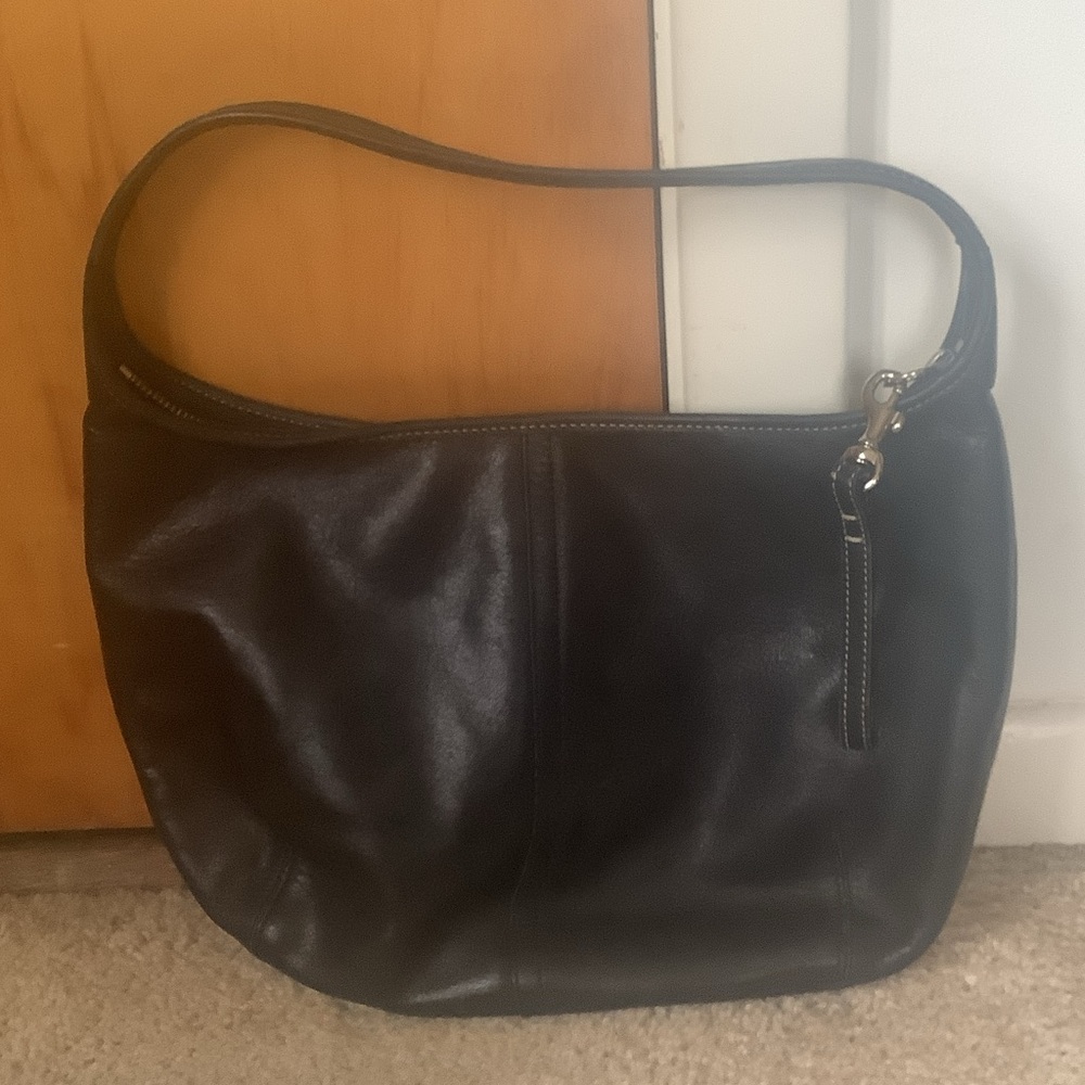 Coach Black Leather Shoulder Bag